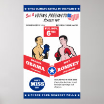 Romney Vs Obama American Elections 2012 Boxing Print