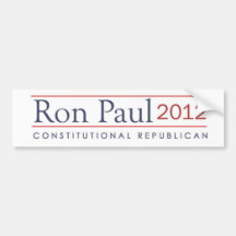 Ron Paul 2012 Constitutional Republican Bumper Sticker