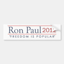 Ron Paul 2012 Freedom is Popular Bumper Sticker