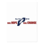 Ron Paul 2012: Real Hope, Real Change Post Card