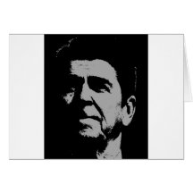 Ronald Reagan silhouette Greeting Cards