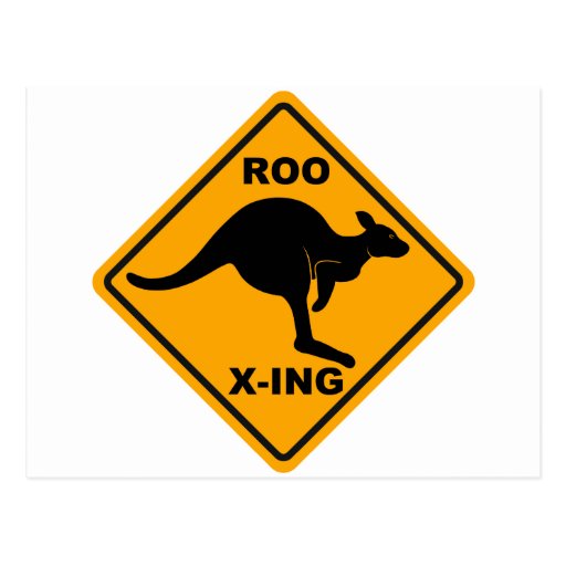 Roo Xing Sign Design Postcards