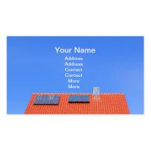 Roof with solar panels business card template