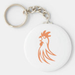 Rooster Crowing Keychain