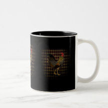 Rooster on harlequin mugs