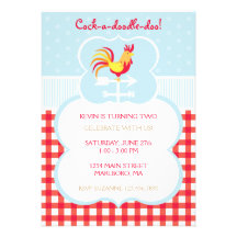 Rooster Weather Vane Birthday Invitation
