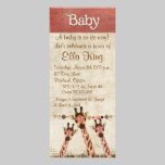 Rosa & Copper  Giraffes Baby Invitation invitations