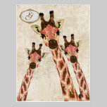 Rosa & Copper  Giraffes Monogram Postcard postcards
