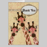 Rosa & Copper Giraffes Thank You Card cards