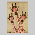 Rosa & Copper Giraffes White Art Poster posters