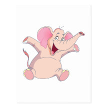 rosa Elefant pink elephant Postkarte
