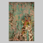 Rosa Giraffes Damask Stationery stationery