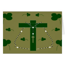 Rosary and Clover Greeting Card