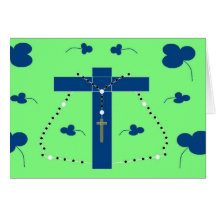 Rosary and Clover Greeting Cards