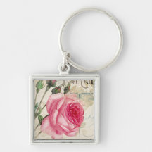 Rose (2) Square Keychain
