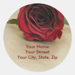 Rose Address Labels Round Sticker