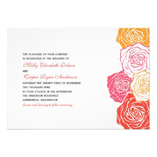 Rose Blossom Wedding Invitation
