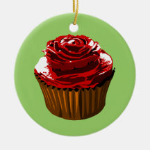 Rose cupcake ornament