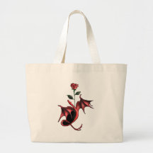 Rose Dragon Tote Bags