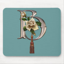 Rose Elegance Monogram B Mousepads