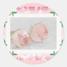Rose Envelope Seals Round Stickers
