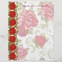 Rose Flowers Guest Message Paper Personalized Flyer