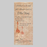 Rose Giraffes Baby Invitation invitations
