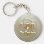 Rose Key Chains Custom White Flower Gifts