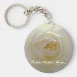 Rose Key Chains Custom White Flower Gifts