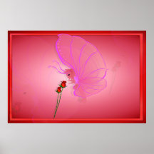 Rose Lady Butterfly Print