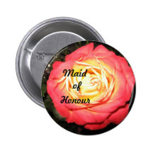 Rose Maid of Honour Buttons