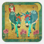 Rose Owl & Donkeys Golden Twilight Sticker