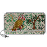 Rose Owl Green Damask Music Doodle Speaker speakers