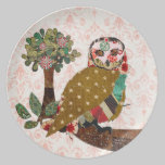 Rose Owl Pink Damask Plate plates