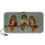 Rose Owls Jade Damask Doodle Speaker speakers