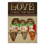 Rose Owls Love Greeting Card