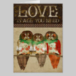 Rose Owls Love Greeting Card cards