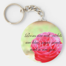Rose poem keychain
