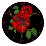 Rose Red Illustration Wall Clock