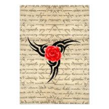 Rose Tattoo Personalised Invitations