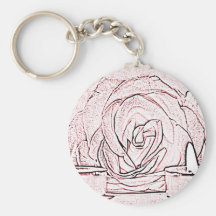 Rose, two tea light candles, done in black n pink key chain
