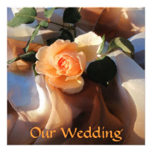 Rose wedding invitation