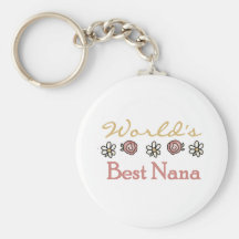 Roses and Daisies World's Best Nana Key Chains