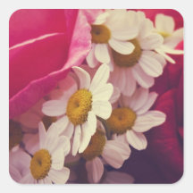 Roses & Daisies Square Sticker