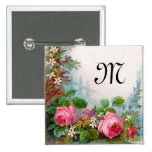 ROSES & JASMINES MONOGRAM PIN