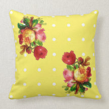 Roses On Yellow Pillow