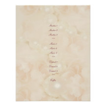 Roses pearls pink elegant menu romantic invitations