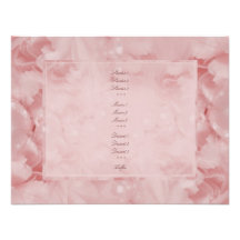 Roses pearls pink elegant menu romantic personalised invite