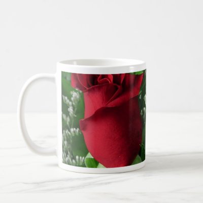 Roses Red Green Beautiful Flowers Mug by lifesphere