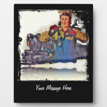 Rosie Riveter Works on the Rail Road WWII Photo Plaque